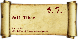 Voll Tibor névjegykártya